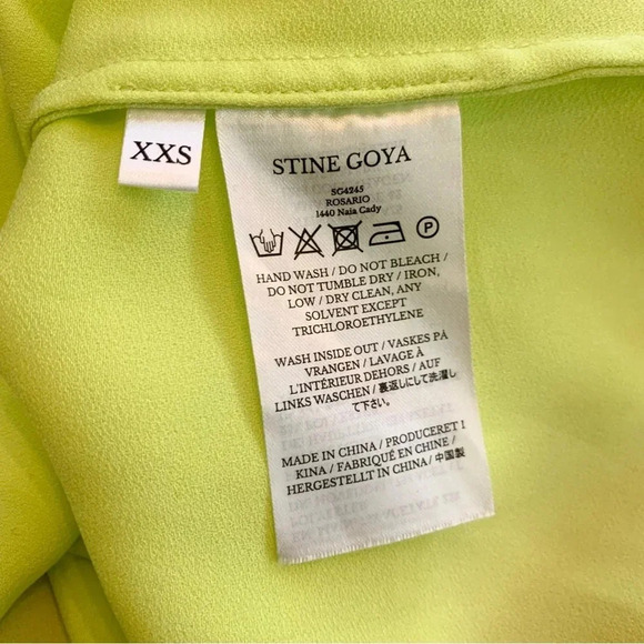 NEW Stine Goya Rosario Neon Green Mini Dress Tie Shoulder Size 2/4 - Picture 10 of 11